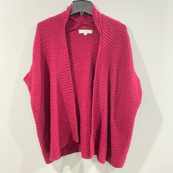 Ann Taylor Loft Women's S Cranberry Open Sweater Sleeveless Vest Wool Blend Warm - Picture 3 of 10